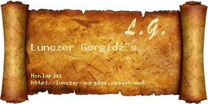 Lunczer Gorgiás névjegykártya